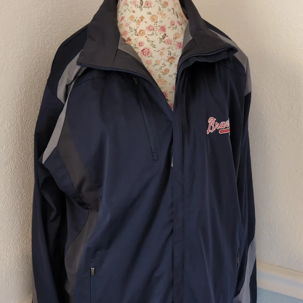 Men's Navy and Gray Atlanta Braves Jacket - Picture 3 of 5